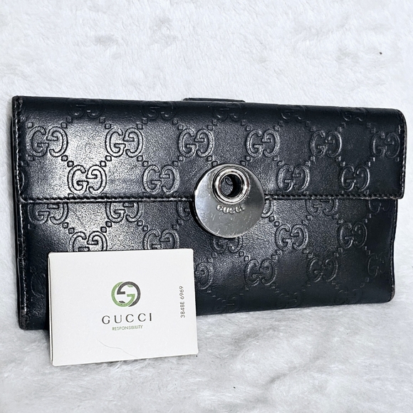Gucci Black Eclipse GG Insignia Leather Wallet - Picture 1 of 16